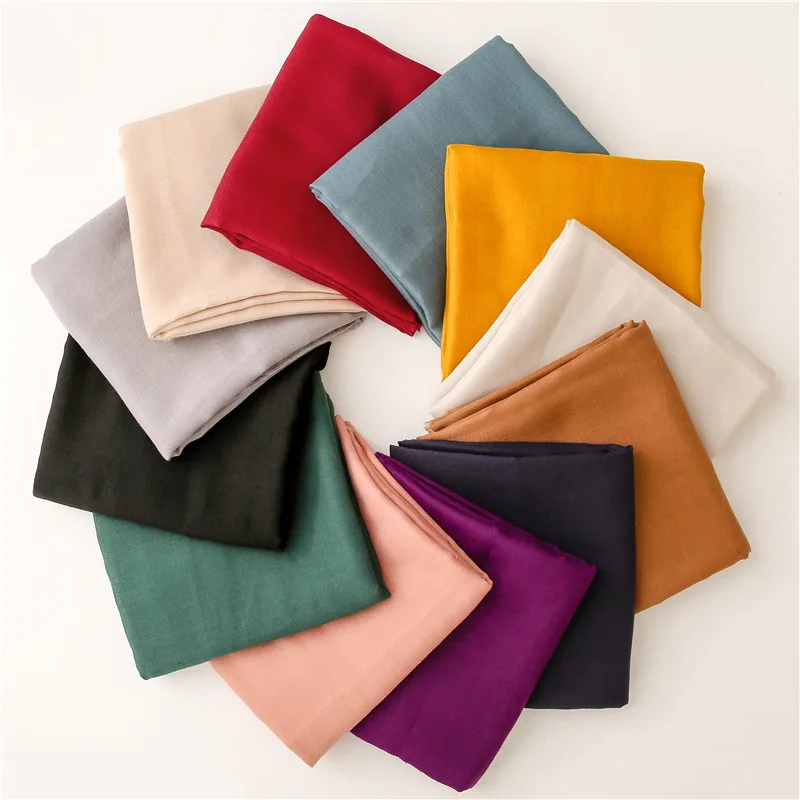 

Luxury Brand Linen Cotton Scarf Winter Women Solid Color Scarves Muslim Hijabs Shawls Plain Wraps Female Bandana Foulard Pareo