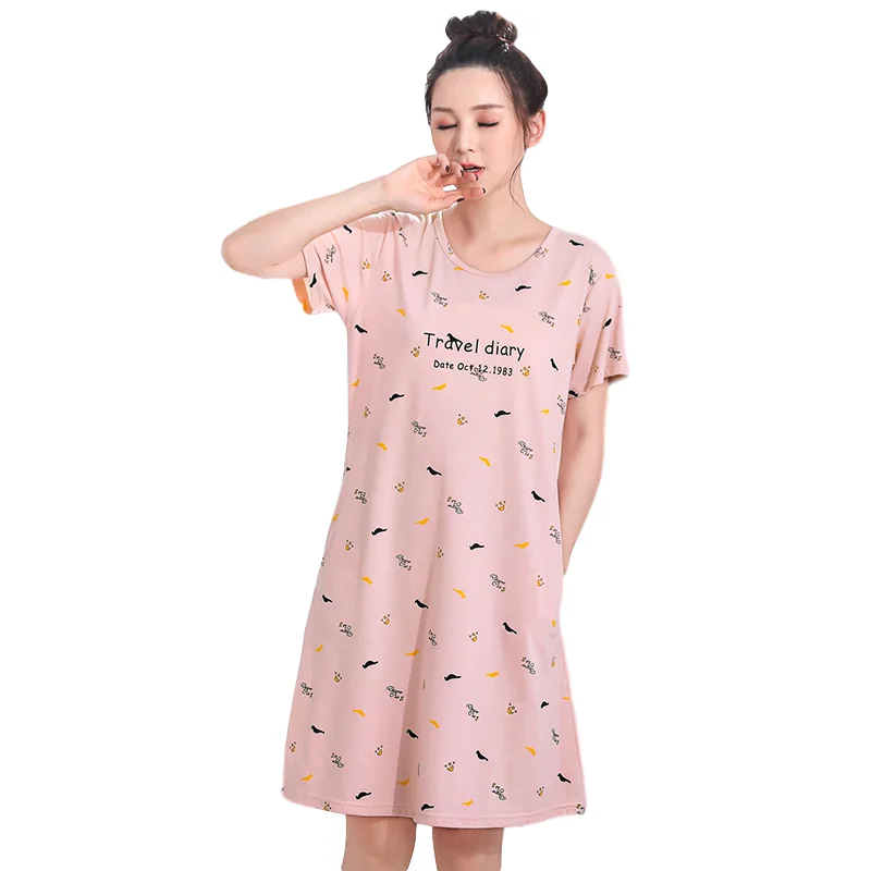 Ночное платье с героями мультфильмов для женщин ночное белье размера плюс 5XL