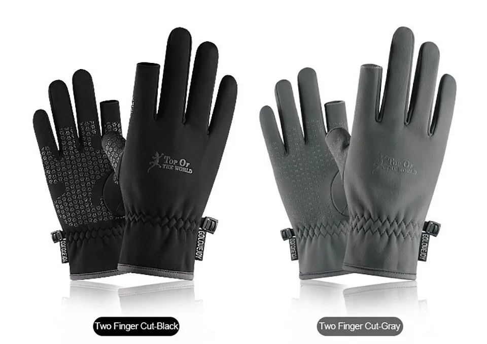 Luvas de Pesca Sensível ao Toque Anti-deslizamento ao ar Inverno Quente Dedo Metade Flip Cover Tela Respirável Livre Ciclismo Caminhadas Luvas 2 9 Luvas de pesca