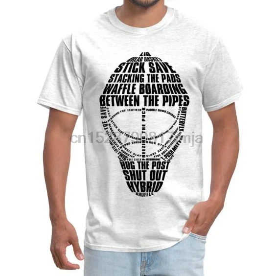 Мужская футболка Хоккейная маска вратаря (черный дизайн)-мужская wo tees top |