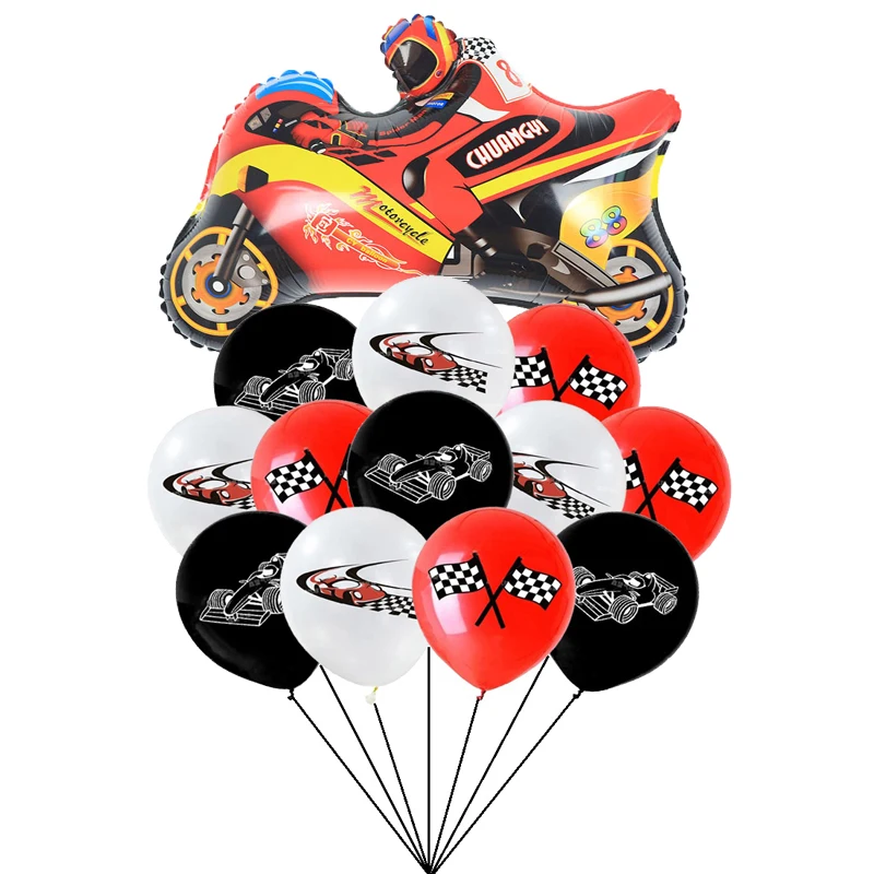 13 шт. мотоциклетные Фольга воздушные шары Гоночный флаг латексные с клетчатым