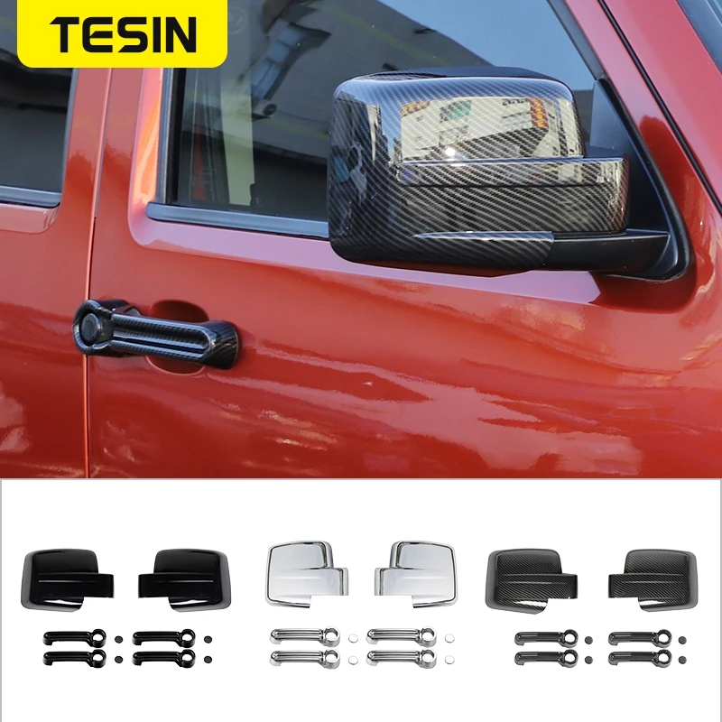 

TESIN Rearview Mirror Covers For Dodge Nitro Car Door handle Cover Stickers Trim For Dodge Nitro 2007-2012 Exterior Accessories