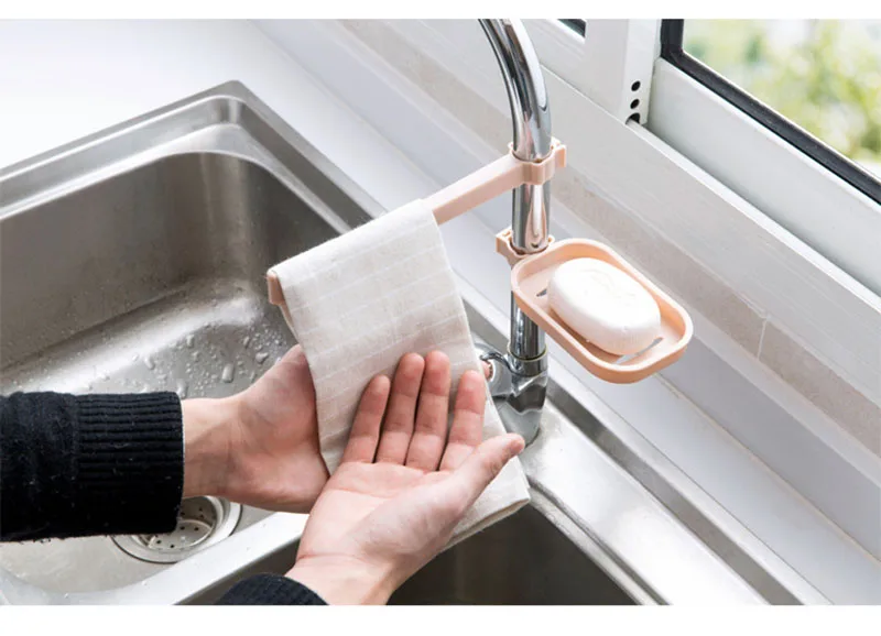 

Hot Sink Hanging Storage Rack Storage Holder Sponge Bathroom Kitchen Faucet Clip Dish Cloth Clip Shelf Drain Dry Towel Organizer