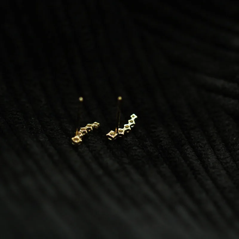 Золотые серьги-гвоздики с шипами 9k настоящие твердые золотые серьги ювелирные