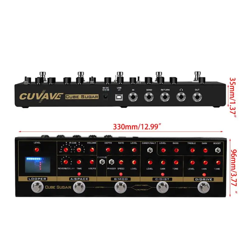 

2021 Top CUVAVE CUBE SUGAR Combined Effects Pedal with 72 IR Cabinets Simulation