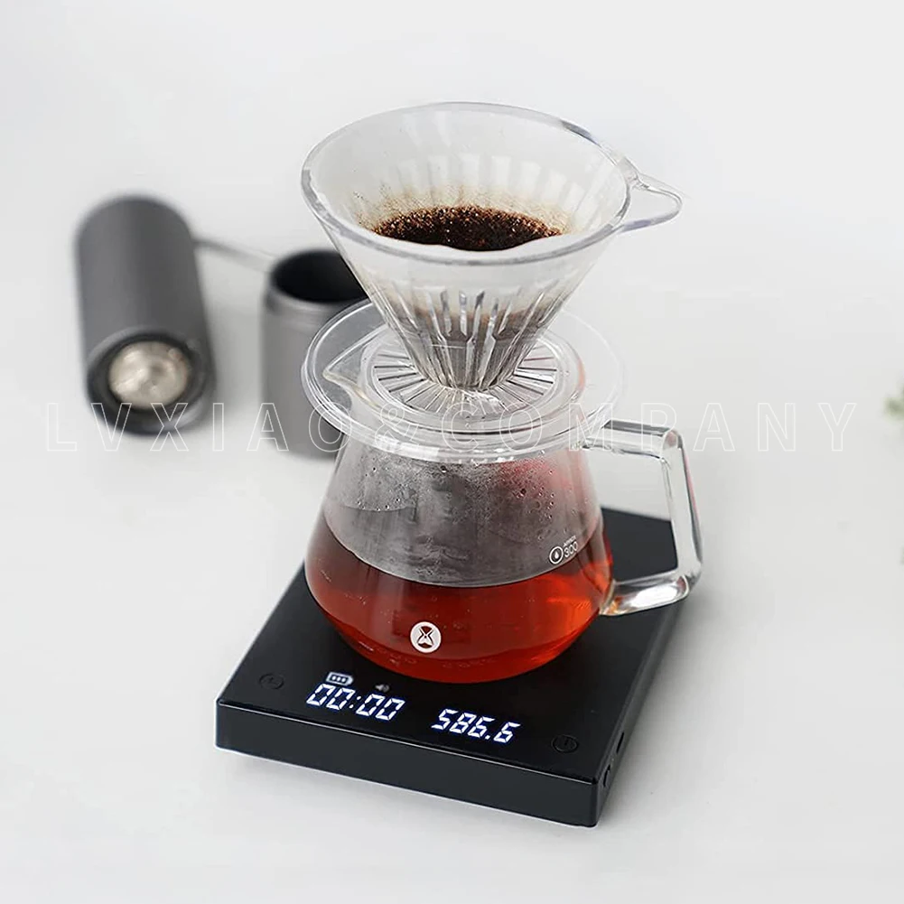 Timemore-b&aacute;scula de caf&eacute; b&aacute;sica + Plus, balanza Digital electr&oacute;nica inteligente para cocina, con temporizador autom&aacute;tico para Espresso, color negro, 2021-2