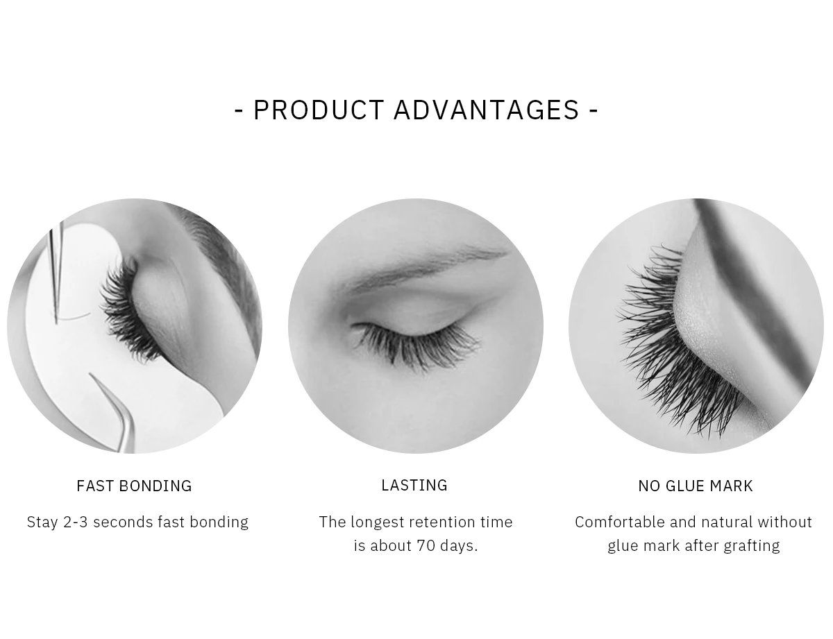 H&L SINCE 1990 5 ml glue for eyelash extensions 1-3 seconds quick drying eyelash glue Pro eyelash glue black glue retention