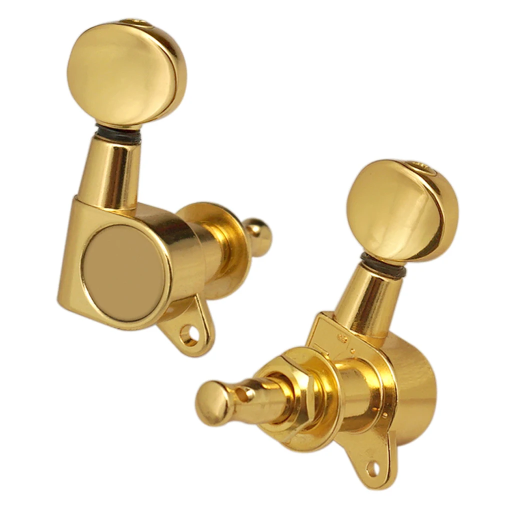 6pcs Tunnel Keys Head Tuning Mechanical 3R3L Retro Zinc Alloy For Electric Guitar - Gold | Спорт и развлечения