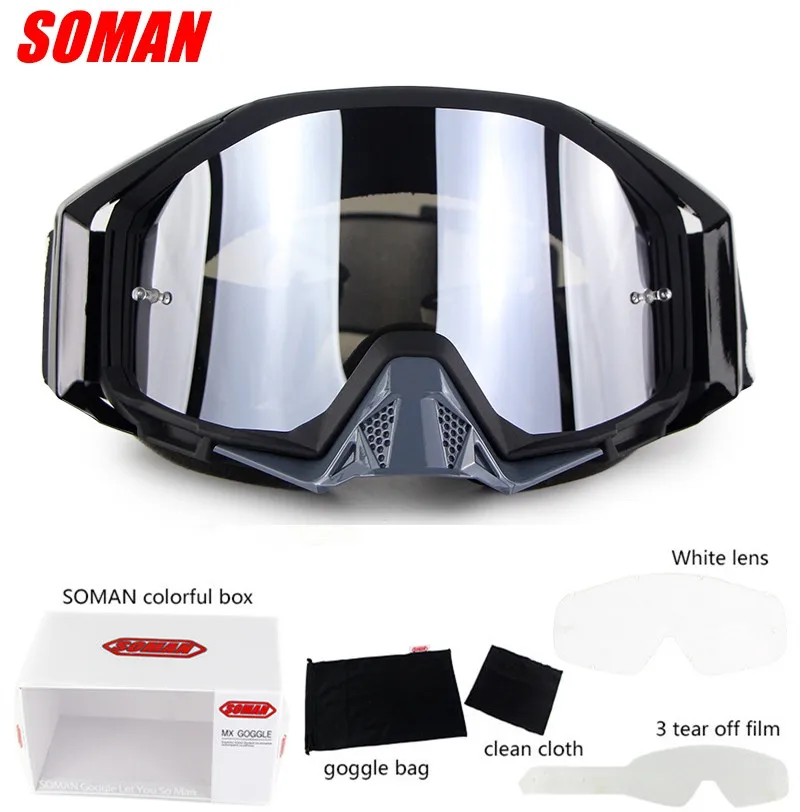 SM13 мото солнцезащитные очки мотоциклетные уличные очки Gafas очки для мотокросса шлем очки Dirtbike Occhiali для бездорожья Лыжная одежда - Цвет: Black