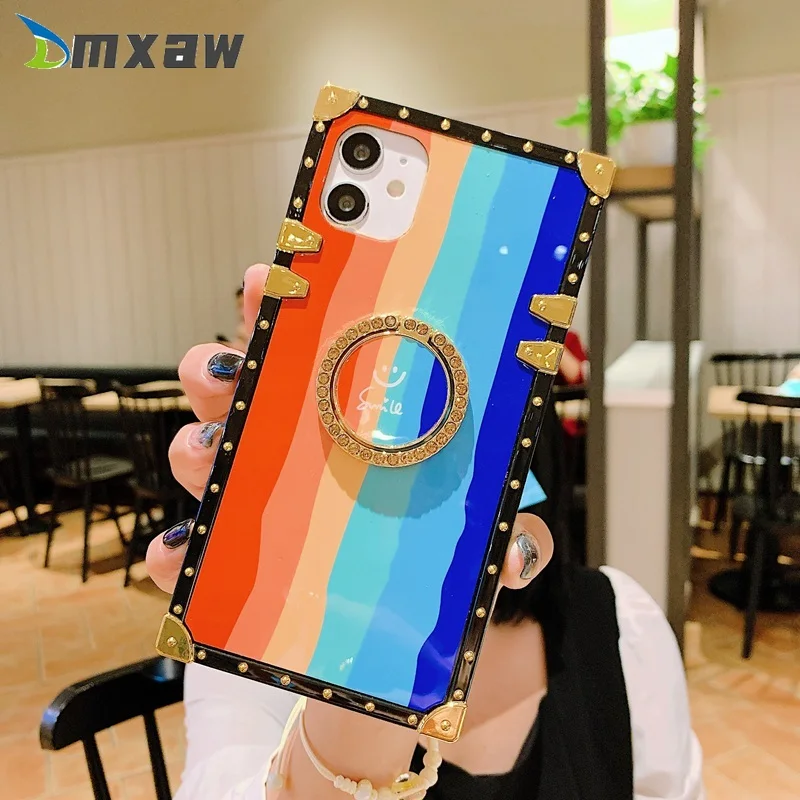 Чехол для Vivo Y20 Y20i X50 X30 Pro Y50 Y30 S7 S6 Z6 Z1 модный радужные квадратные чехол телефона