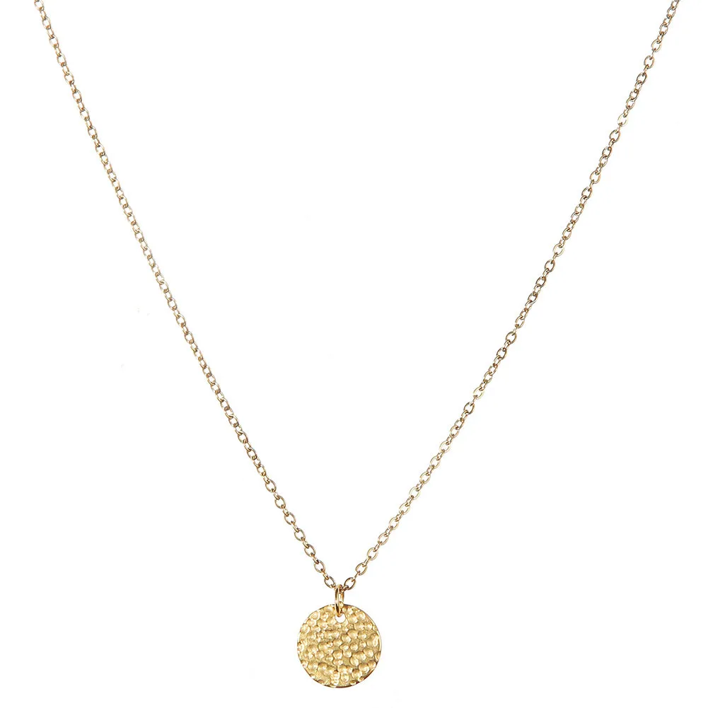 Ожерелье с кулоном женское из нержавеющей стали тонкая цепочка круглой вставкой