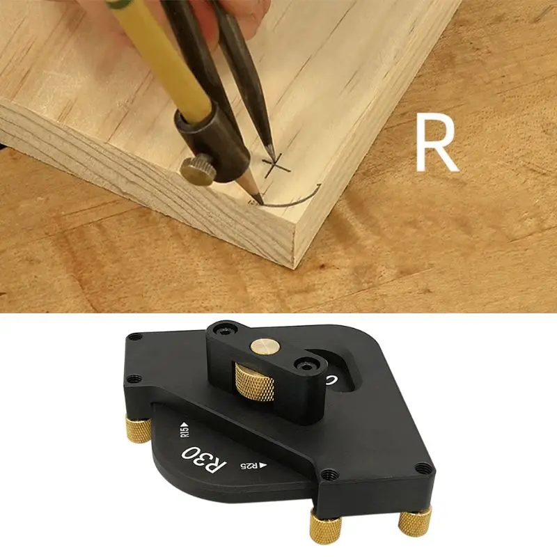 

R15 R20 R25 R30 Woodworking Corner Quick Jig Template Tool for Router Trimmer