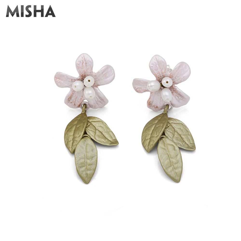 Женские серьги гвоздики с эмалью и глазурью MISHA модные ручной работы натуральным