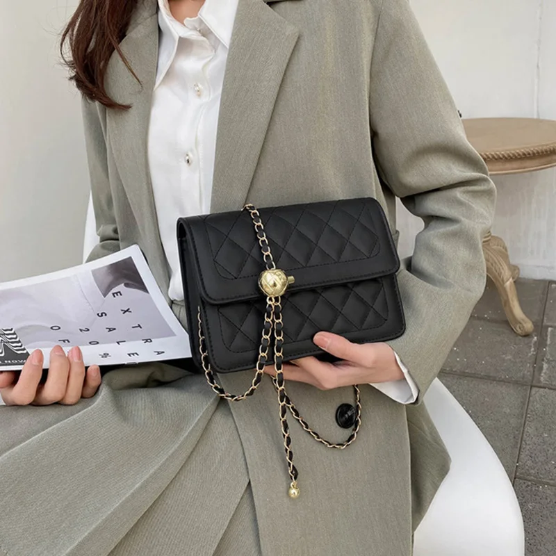 

Women's Handbag Shoulder Bag solid PU leather rhombic chain bag trend simple leisure fashion straddle Bag Mini Bag