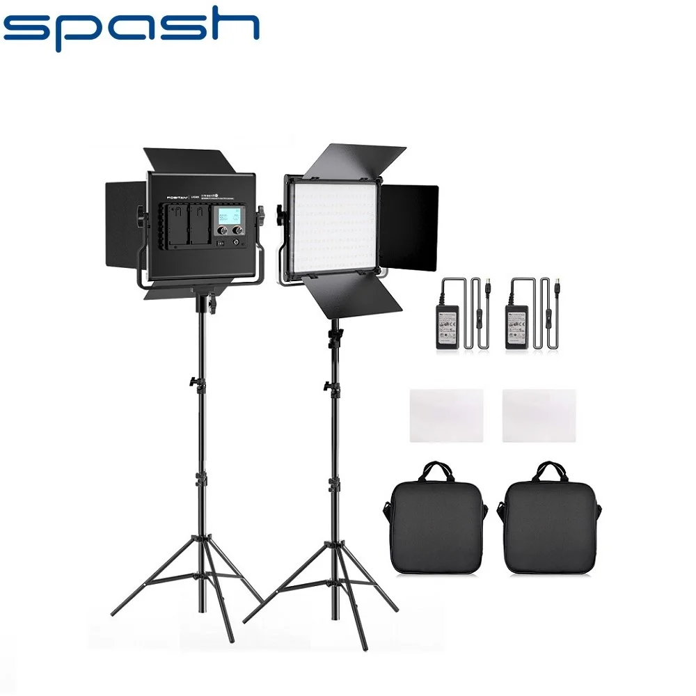 

SPASH Video Light With Tripod LED Photography Light 2 Set Dimmable Bi Color 3200K-5500K For Studio Fill Panle Light Lighting