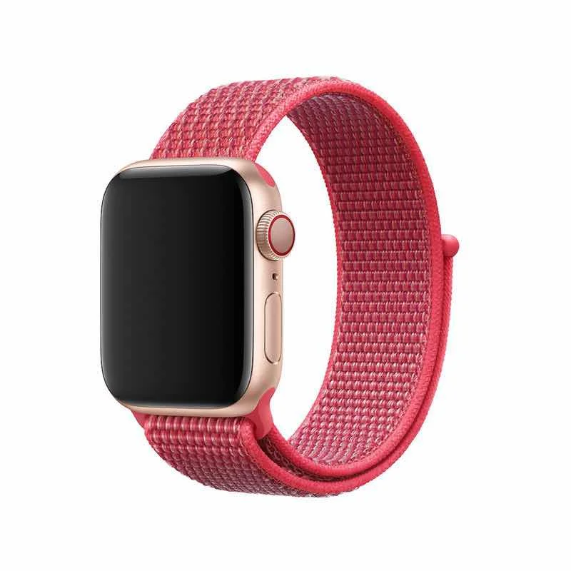 Hibiscus Горячая цветной нейлоновый ремешок для Apple Watch серии 4 44 мм 40 мм ремешок для часов спортивные полосы для iwatch 42 мм 38 мм 3 2 1 серия 5 - Цвет ремешка: Hibiscus