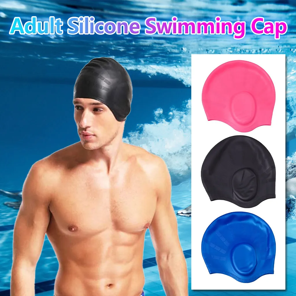 Высокая эластичная шапочка для плавания взрослых Водонепроницаемая