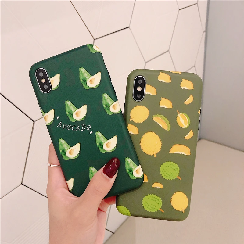 Летний чехол для iphone XR с изображением фруктов durian avocado милый телефона XS Max 6 6S 7 8 Plus