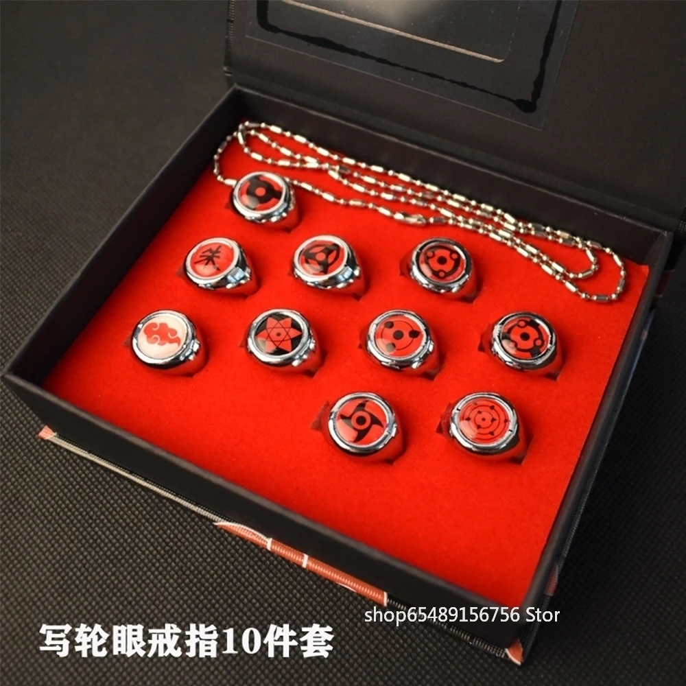 Anime HOKAGE Japan Akatsuki Cosplay Rings Set Sasori Itachi Hidan Deidara Pein Accessories Prop Christmas Halloween Party Gifts |