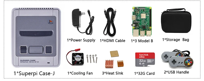 Hdmi-выход Retroflag SUPERPi чехол-J чехол с Raspberry Pi 3B видео игровая консоль Ретро игровая консоль и 15000+ игры
