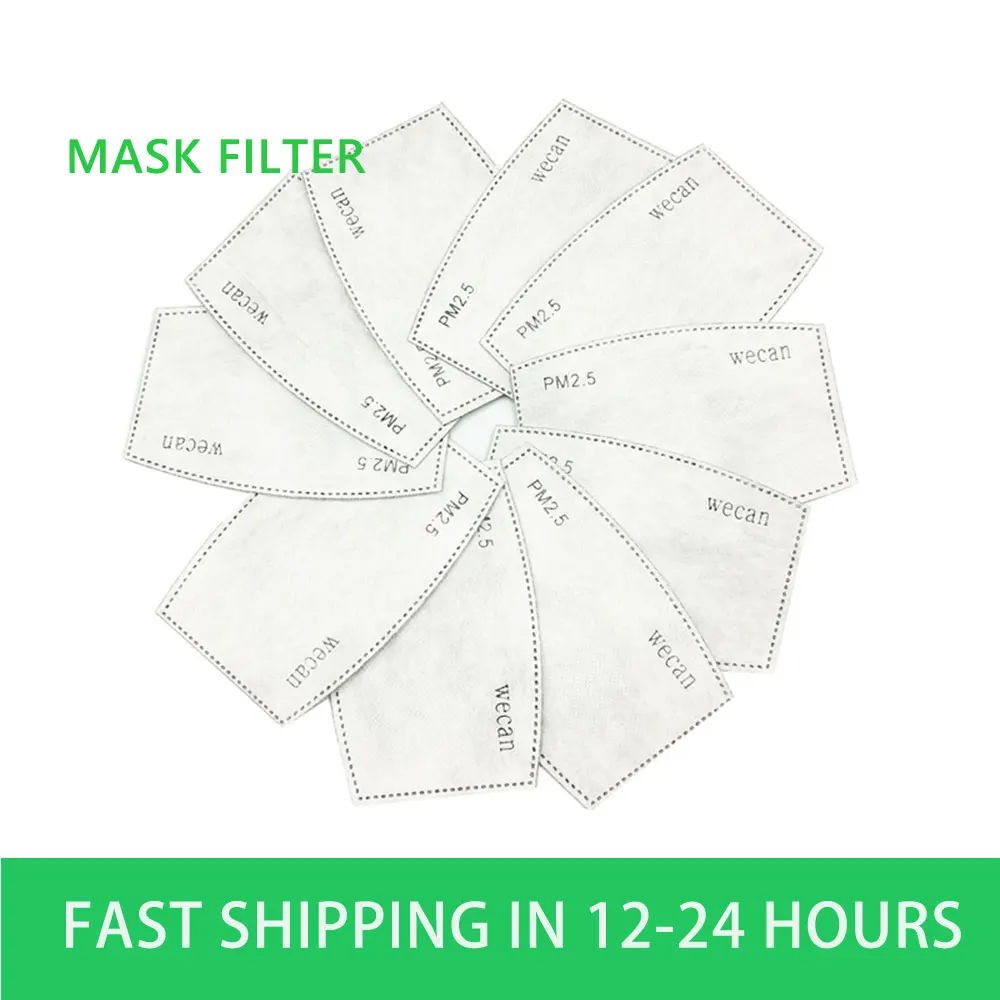 WECAN Тканевая маска для лица тканевая PM2.5 анти туман/Пылезащитная рта mascaras с 10 шт.