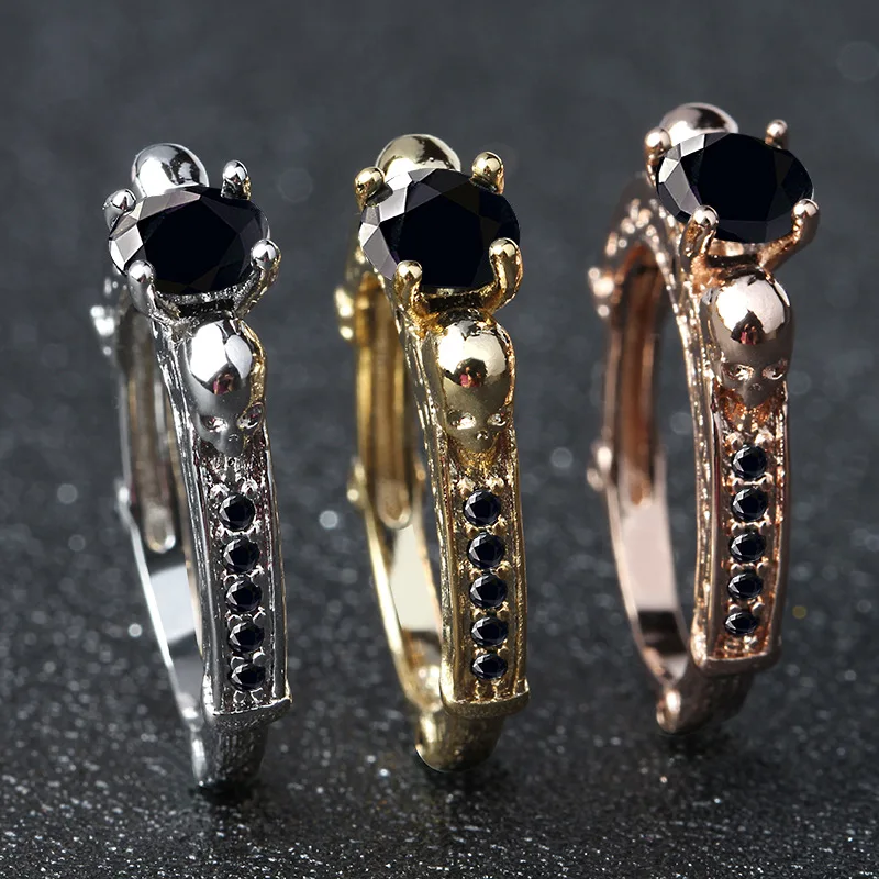 Винтажное готическое кольцо с черепом Дамское круглое в европейском стиле