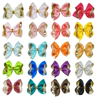 20 pcs 4 inch hair bows clips boutique double layer grosgrain ribbon hair bows for newborn infant toddler kid 20 color