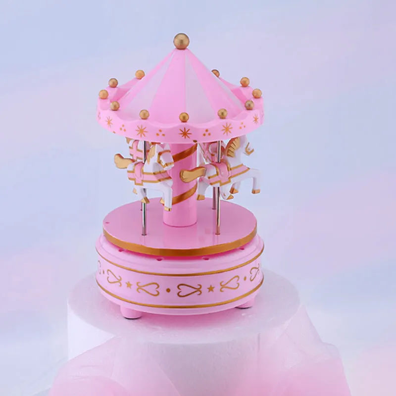 Роскошная креативная музыкальная шкатулка в виде карусели светящаяся