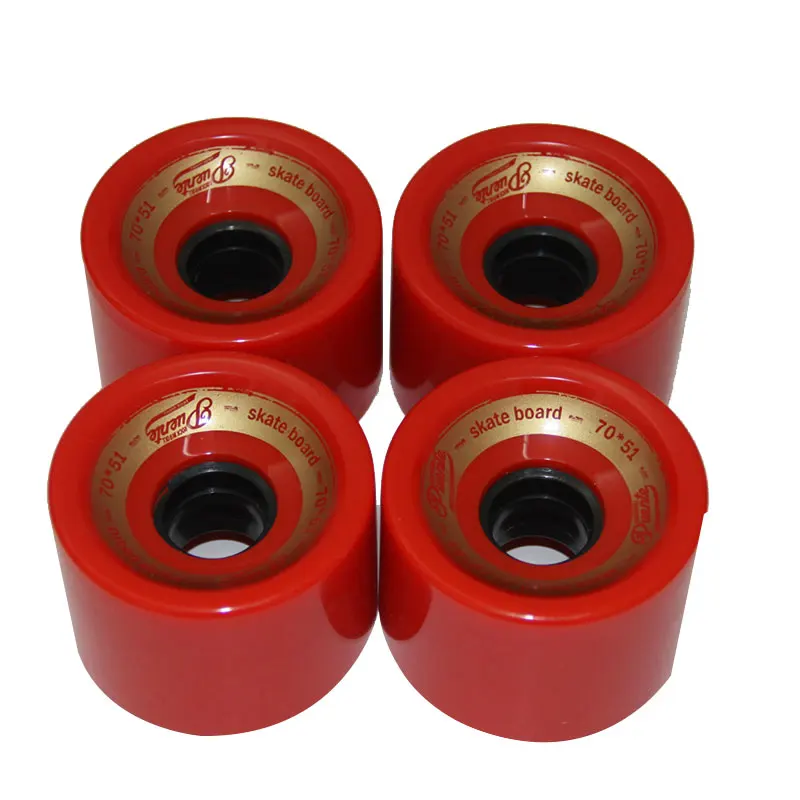 4pcs Red 1/4 шт. креативные колеса для скейтборда, подшипники из эластичного полиуретана, износостойкие гибкие и прочные 70x51 колеса для скейтборда - Цвет: 4pcs Red