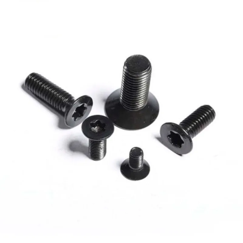 Винт шестилепестковый Torx из черной стали M1.6 M2 M2.5 M3 M4 M5 M6 винт с плоской потайной