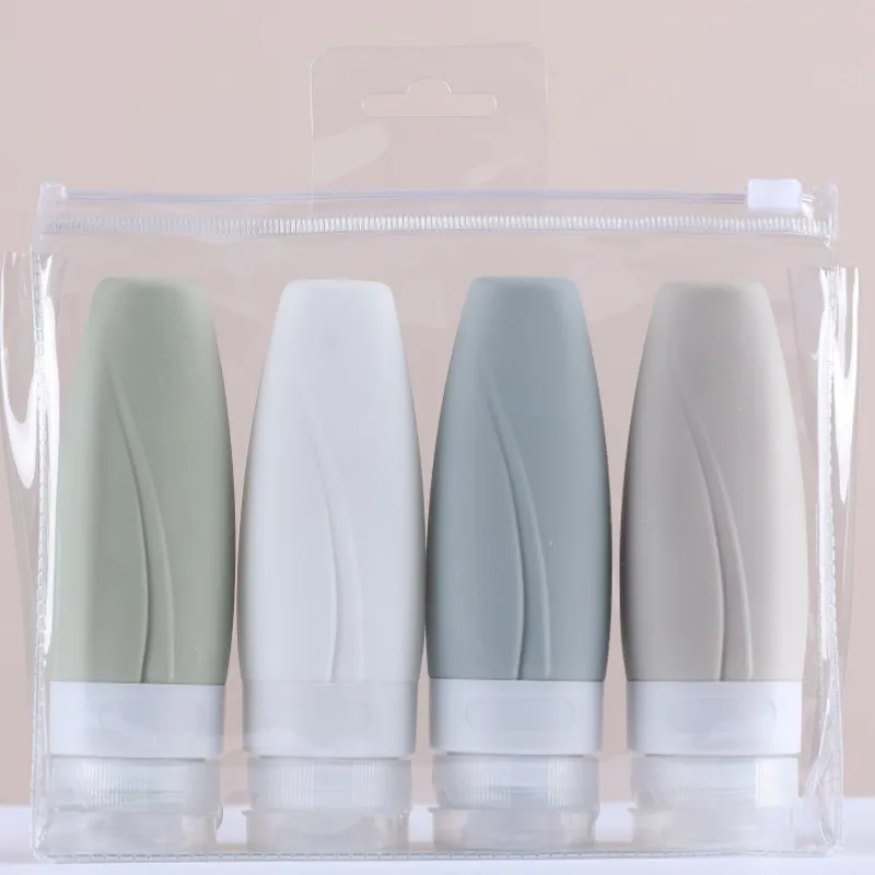 

4/3/1Pcs/Set Silicone Travel Bottles 60/90ml Empty Squeeze Travel Containers Leakproof Refillable For Shampoo Conditioner Lotion