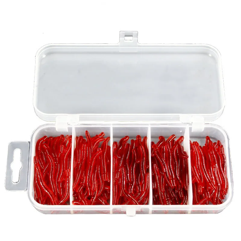 

East Rain 3.5cm 200pcs/lot Earthworm Soft Fishing Lifelik Blood Worms Soft Plastic Bait Bass Crappie Trout Fishing Free shipping