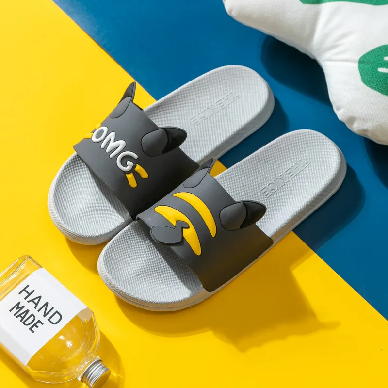 

Women Summer Slippers Beach Slide Sandals Soft Sole Flip Flops Cartoon Cat Tiger Non-slip Men Ladies Couple Flat Shoes Zapatilla