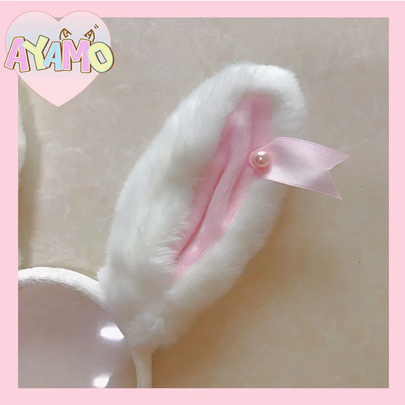 

Handmade Lolita Girls Rabbit Ear Hair Cute Costume Party Headband Bunny Rabbit Ear Hairband Hair Clip Band Accessories