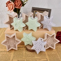new christmas snowflakes silicone candle mold for diy handmade aromatherapy plaster ornaments soap making family party decor