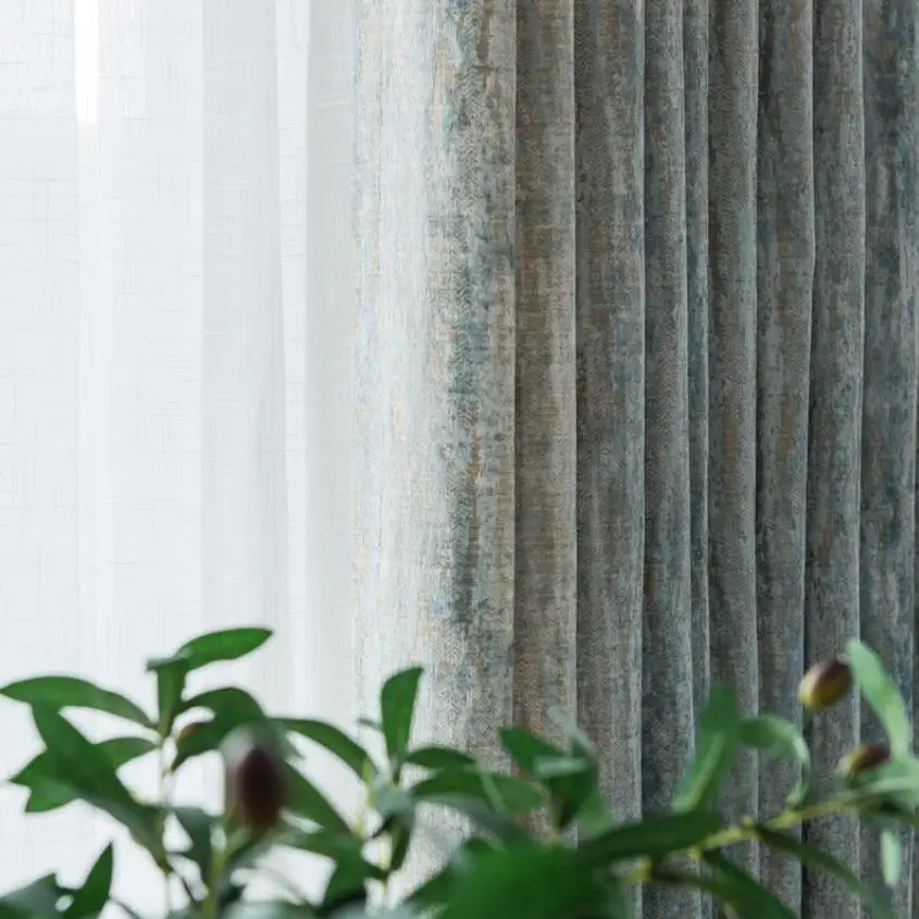 Легкая экстравагантная Толстая Двусторонняя жаккардовый шенилл штора с принтом