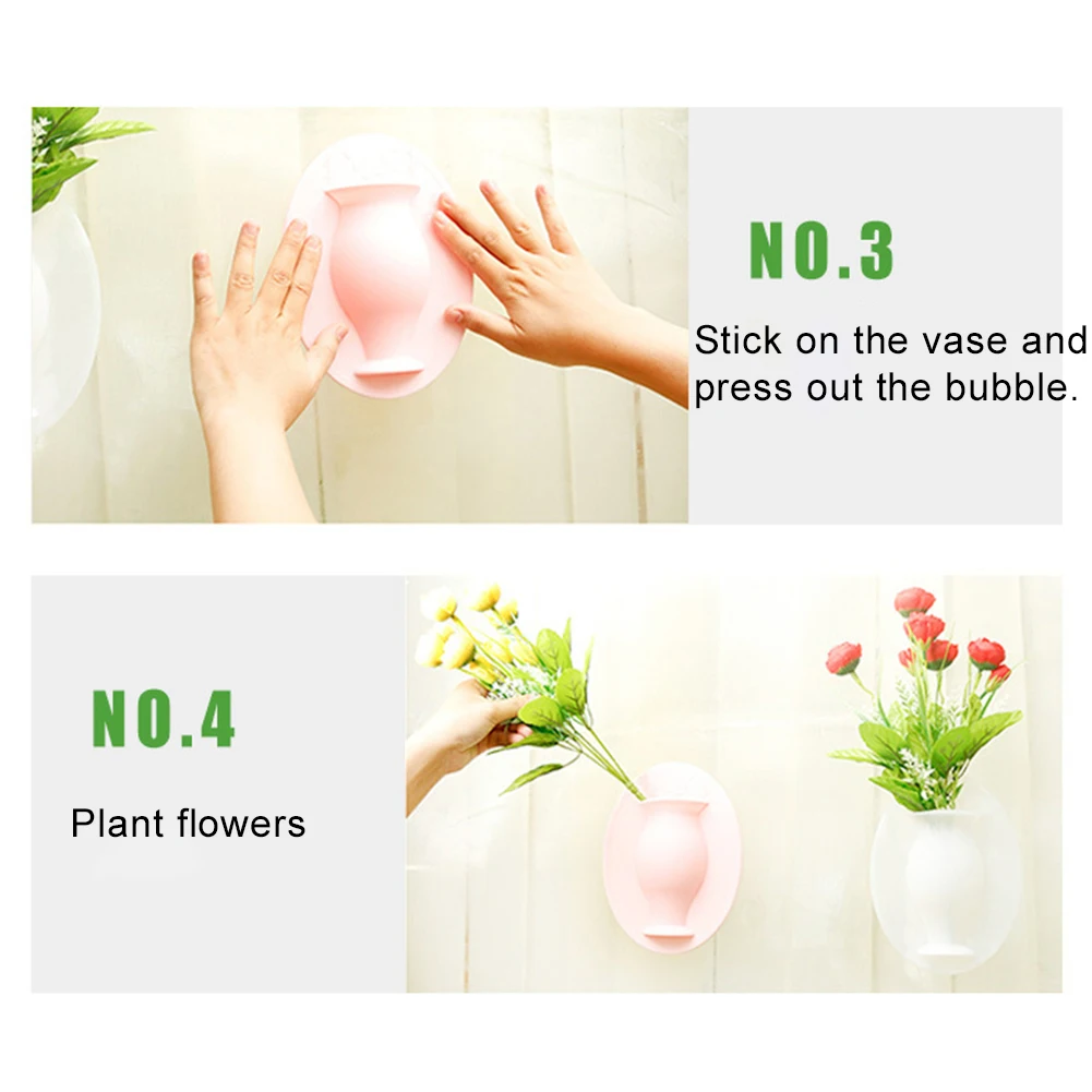 

Silicone Sticky Removable Wall Hanging Vase Flower Container Bottle Home Decor