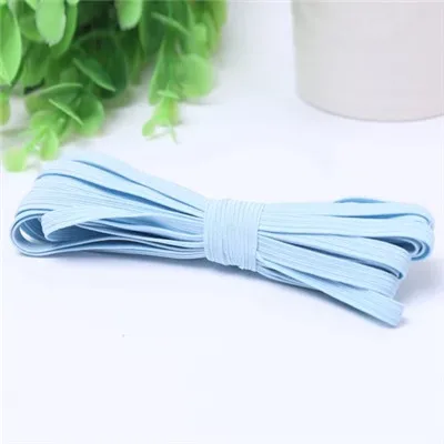 light blue Резиновый ремешок 6 мм эластичные ленты красочные Elastiek Резиновая лента Веревка Линия для брюк аксессуары для шитья одежды 100 ярдов - Цвет: light blue