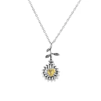 1 pcs delicate sunflower pendant necklace openable urn ashes pendants lovely daisy flower chain choker women jewelry