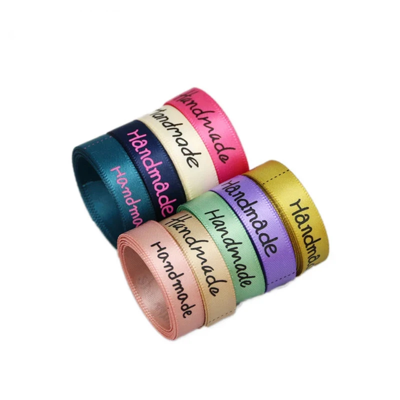 (25 ярдов/партия) 10 мм белая печатная лента ручной работы цветные Романтические