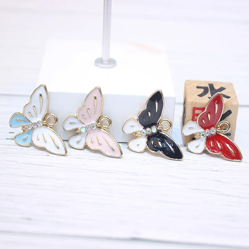 

10 шт./лот эмалевые подвески-бабочки ручной работы DIY для браслета ожерелья сумки