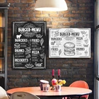 Плакаты и принты меню ресторана, еды и кафе, рисование вручную, Художественная Картина на холсте, рисунок в стиле каракули, кофейня, Настенный декор