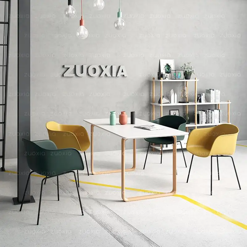 Скандинавский обеденный стул со спинкой современный простой бытовой железный