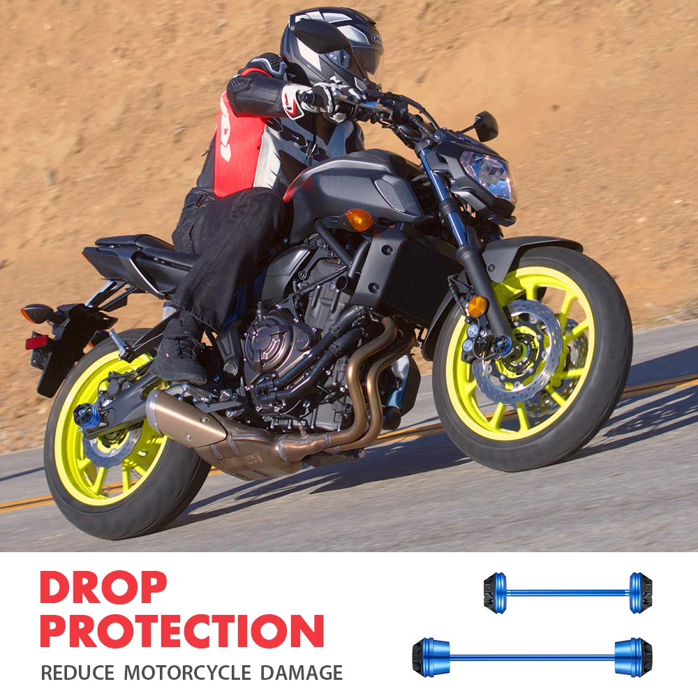 Передняя Задняя ось мотоцикла вилка Краш Рамка слайдер Крышка для Yamaha MT07 Краш протектор FZ 07 MT-07 FZ07