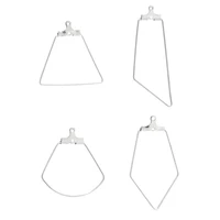 20pcs stainless steel earrings loops diy accessories geometric shaped jewelry making handmade findings