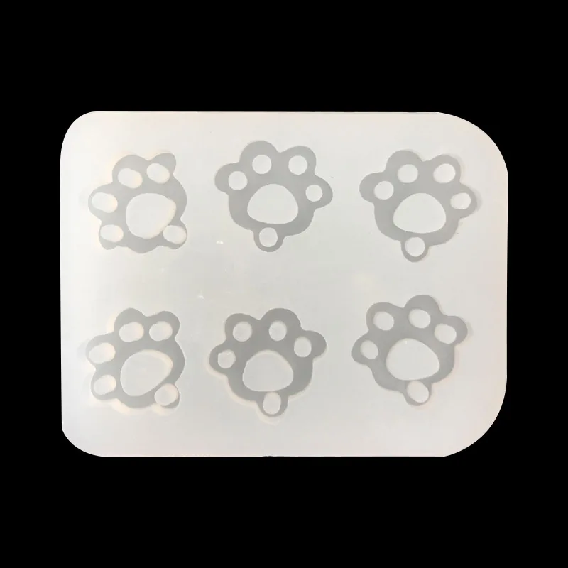 Ornament Perforated DIY Silicone Mold UV Glue Epoxy Resin Kitten Claw Footprints Baking Accessories for Pendants | Дом и сад