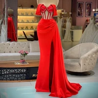 elegant mermaid evening dresses sheer hollow out prom gowns side split party second reception dress 2022