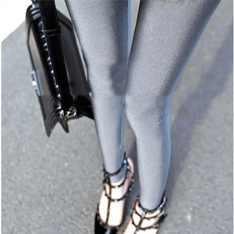 Фото Женские флуоресцентные леггинсы женские облегающие узкие брюки с высокой талией