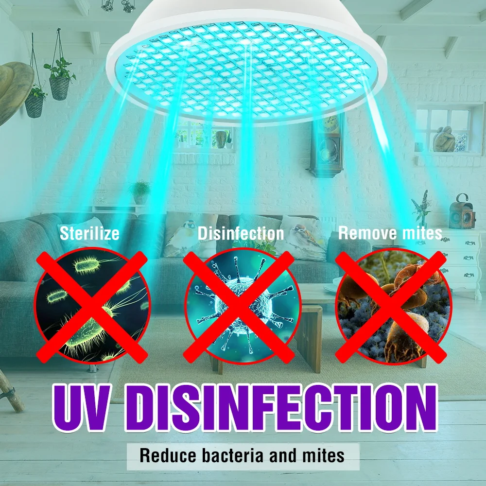 

25W 35W 50W Germicidal Light UVC LED Bulb E27 Desinfection Lamp LED UV Sterilizer Light 220V Ultraviolet Bactericidal Lamp 110V
