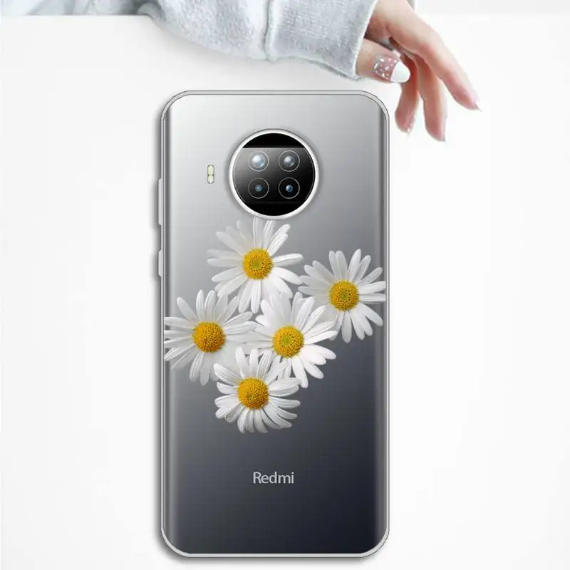 

Flower daisy Phone Case Transparent for Xiaomi Redmi note 10 t 8 9 pro lite 11